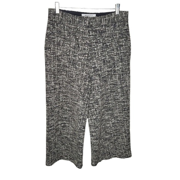 MM Lafleur Pippa Pant White Gray Boucle Tweed Cropped Wide Leg Academia SZ 6 - Picture 1 of 7
